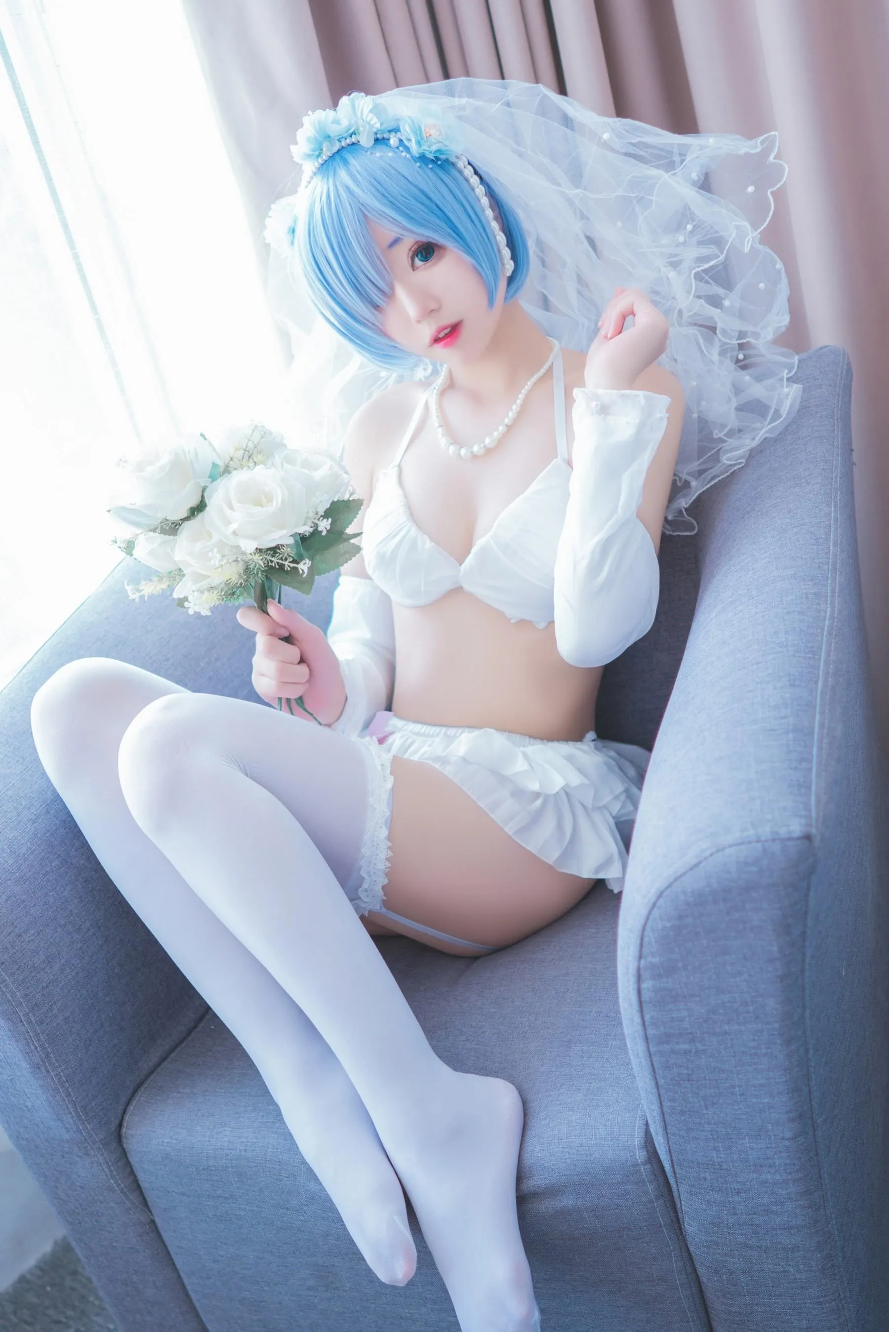 猫君君_MaoJun – NO.22 蕾姆内衣花嫁 [41P]插图4
